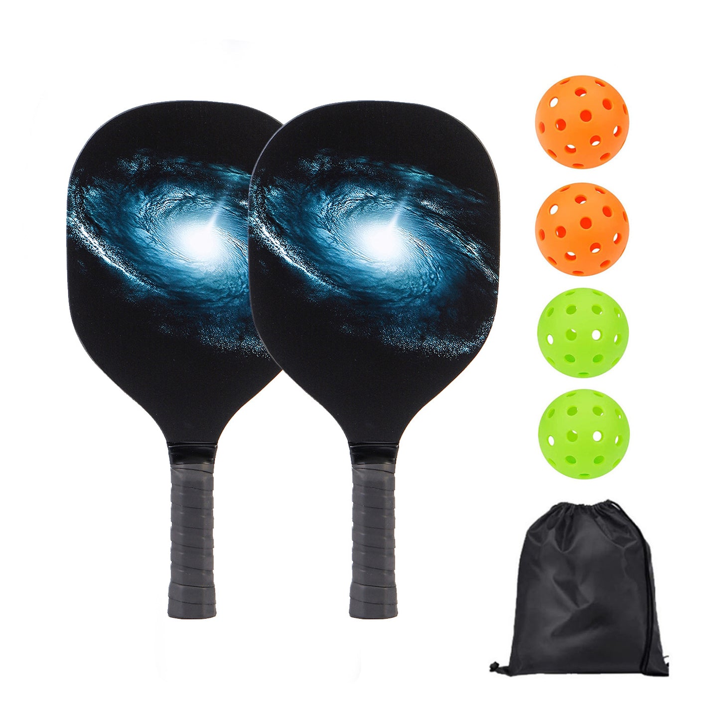 Poplar Wood Pickleball Paddle Set with UV Printing – Durable Paddles + Balls + Bag