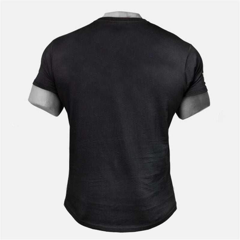 Men's workout short sleeve t-shirt with round neck and slim fit in various colors for training