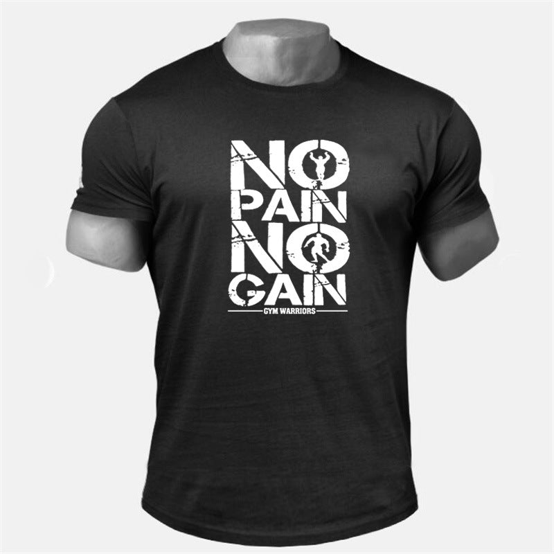 Men's workout short sleeve T-shirt with round neck and slim fit in multiple colors for training