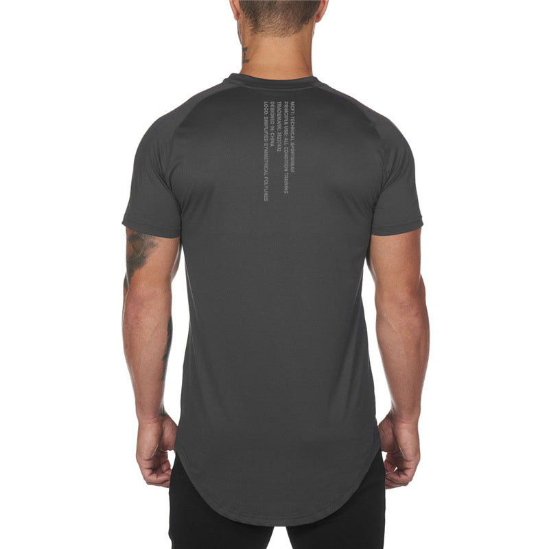 Men's breathable workout short sleeve T-shirt in solid colors for casual sportswear