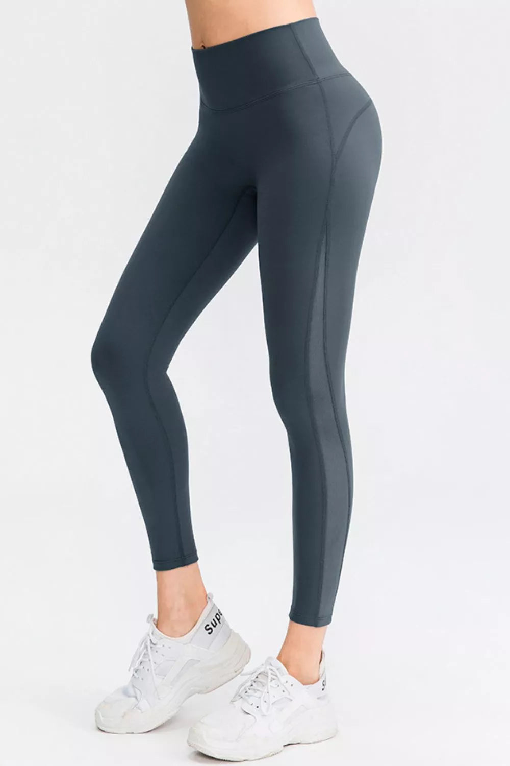 CoreLift Wide-Waist Performance Leggings in dark grey, designed for optimal comfort and style during workouts.