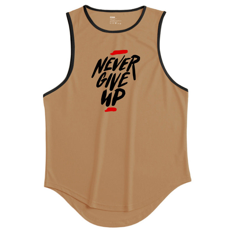 Men's summer workout vest with letter pattern in multiple colors and sports style