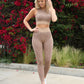 Bedford Seamless Python Pattern Leggings & Sports Bra Set- Coffee