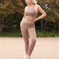 Bedford Seamless Python Pattern Leggings & Sports Bra Set- Coffee