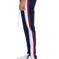 TRICOT STRIPED TRACK PANTS- NAVY