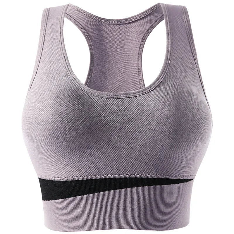 FlexForm Seamless Padded Fitness Bralette in lavender, designed for comfort and support during workouts and daily activities.