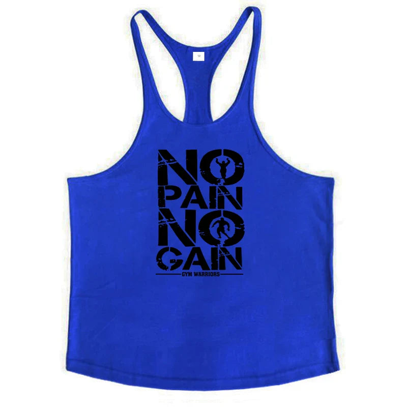 NO PAIN NO GAIN Gym Stringer Tank Top Men