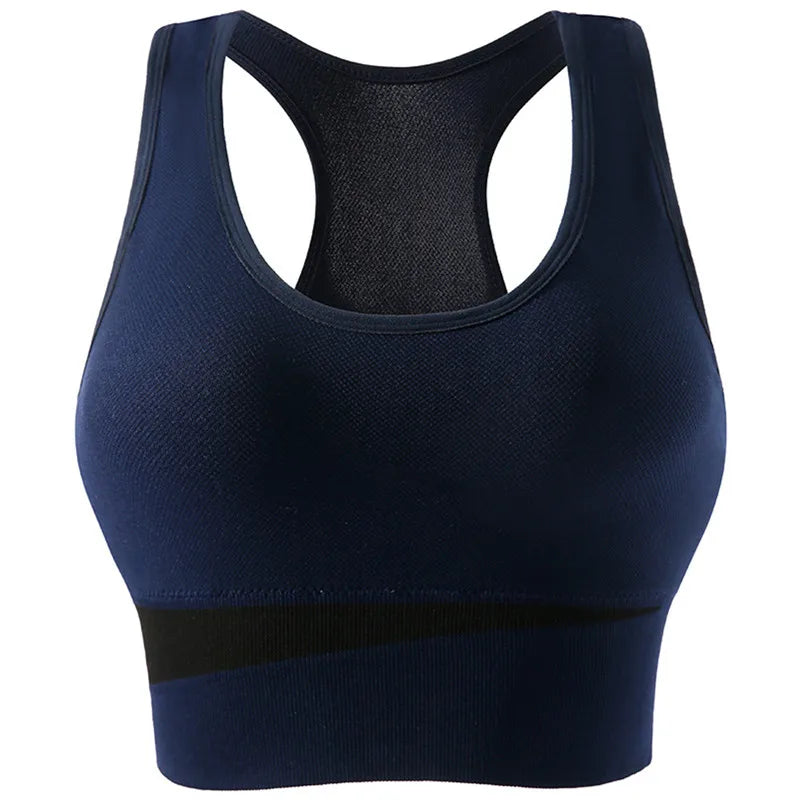 FlexForm Seamless Padded Fitness Bralette in navy, designed for lightweight support and all-day comfort.