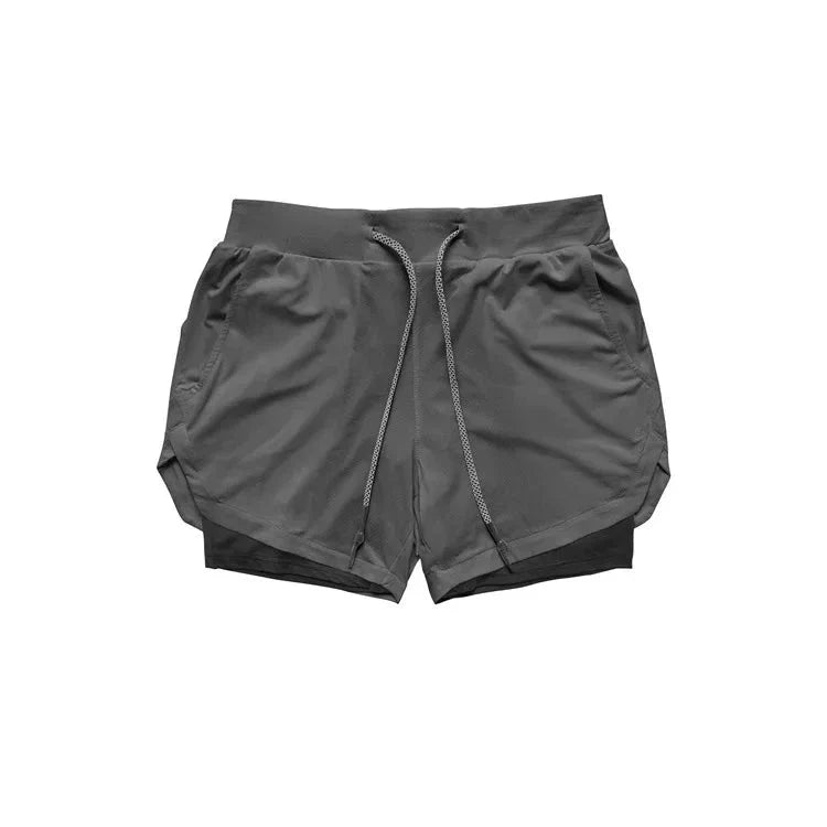 StealthFlex 2-in-1 Performance Training Shorts in gray, designed for enhanced mobility and comfort during workouts.