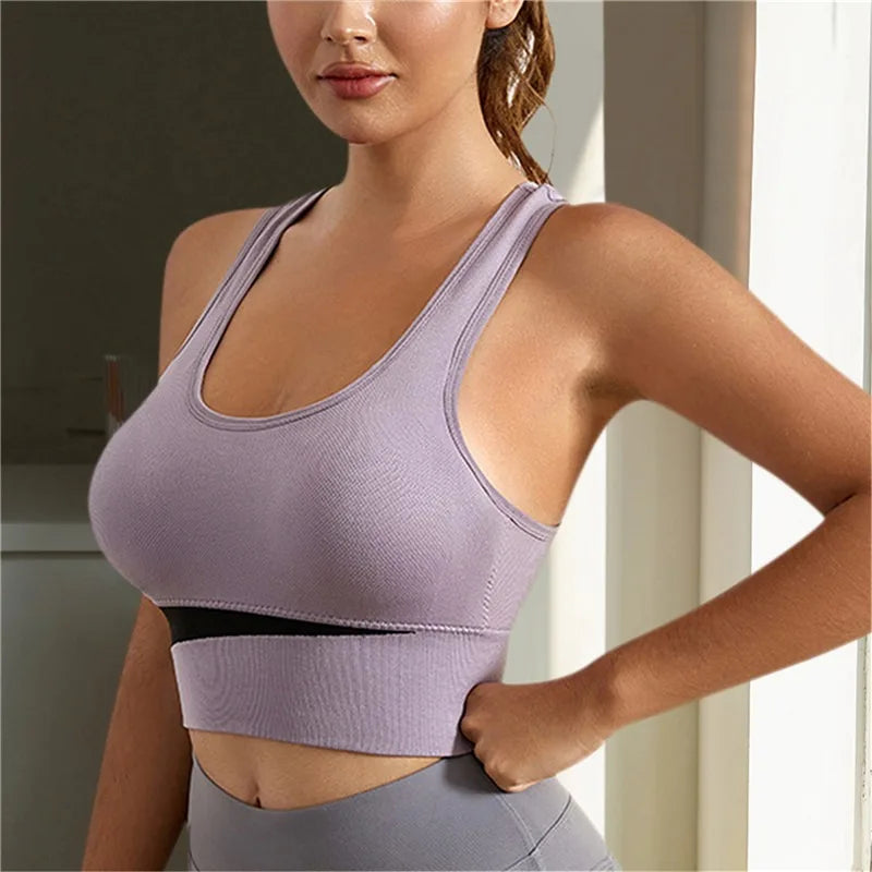 FlexForm Seamless Padded Fitness Bralette in lavender providing support for active lifestyles.