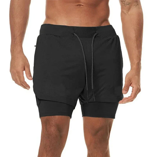 StealthFlex 2-in-1 Performance Training Shorts in black, designed for comfort and freedom of movement during workouts.