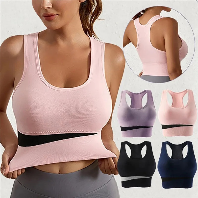 FlexForm Seamless Padded Fitness Bralette in pink, showcasing lightweight support and seamless design for workouts.