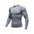 Men's long-sleeve muscle-fit athletic workout polyester T-shirt in black and gray colors