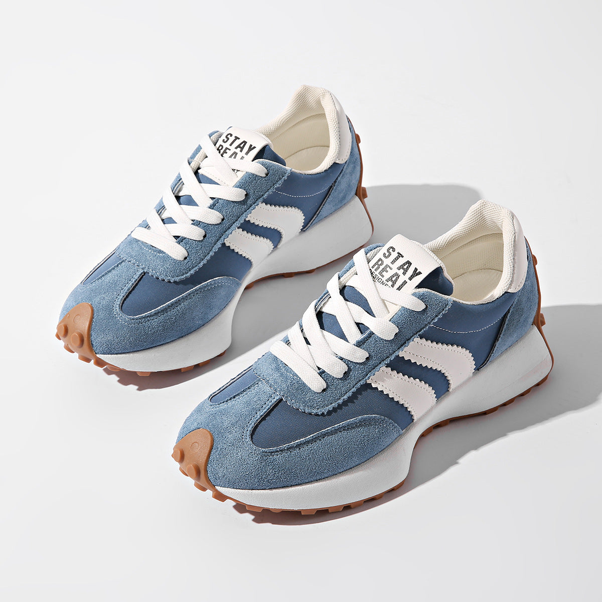 Urban Cloud: Women’s Striped Platform Sneakers – Breathable Everyday Walkers