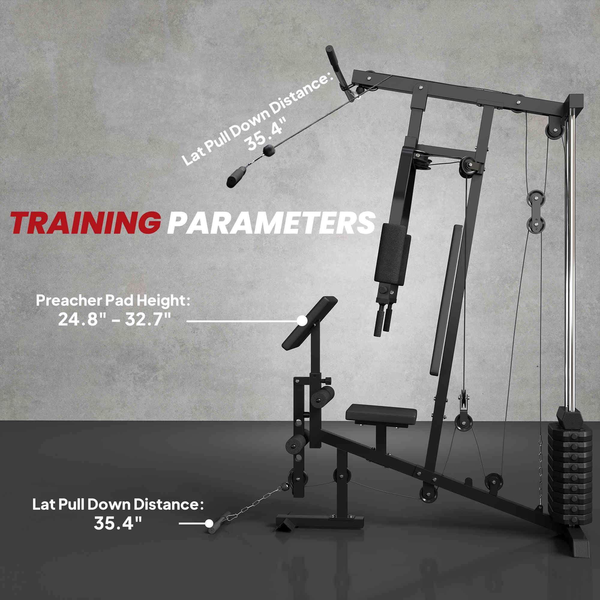 Premium Multifunction Home Gym System with 99-Lb Weight Stac