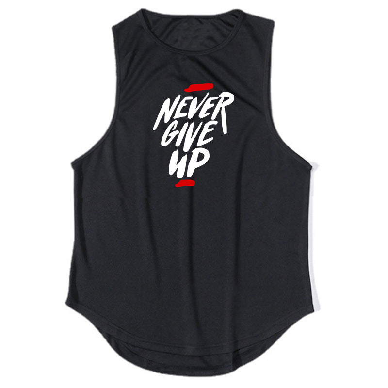 Men's summer workout vest with letter pattern in multiple colors and sports style