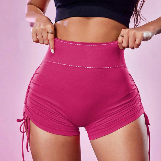 Women's Solid Color Minimalism Yoga Drawstring Shorts