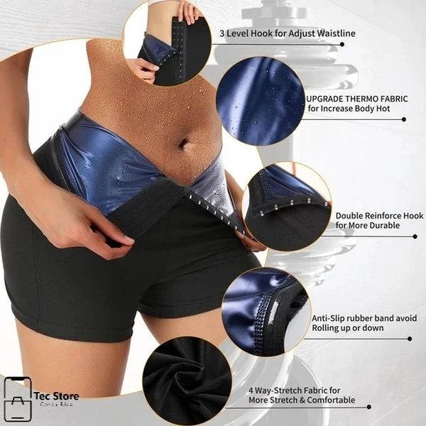 Elite Fitness Sauna Leggings – High-Waist Thermo Slimming Shorts