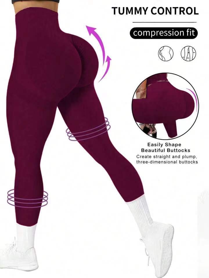 Seamless Peach Tie‑Dye Workout Leggings