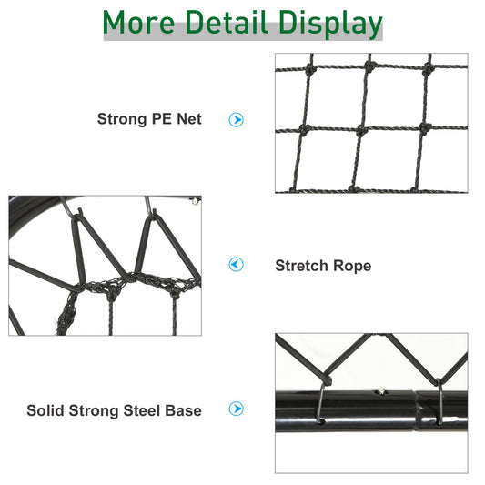 Soccer Rebounder Net, 3' x 3', Angle Adjustable Portable Training Goal Net with Quick Folding Design, Sturdy Metal Tube