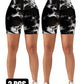 2 Pack 3-ROW HOOK Seamless Sexy Tie Dye Shorts Scrunch Butt Lifting Tummy Control High Waist Quick Drying Sports Yoga Shorts