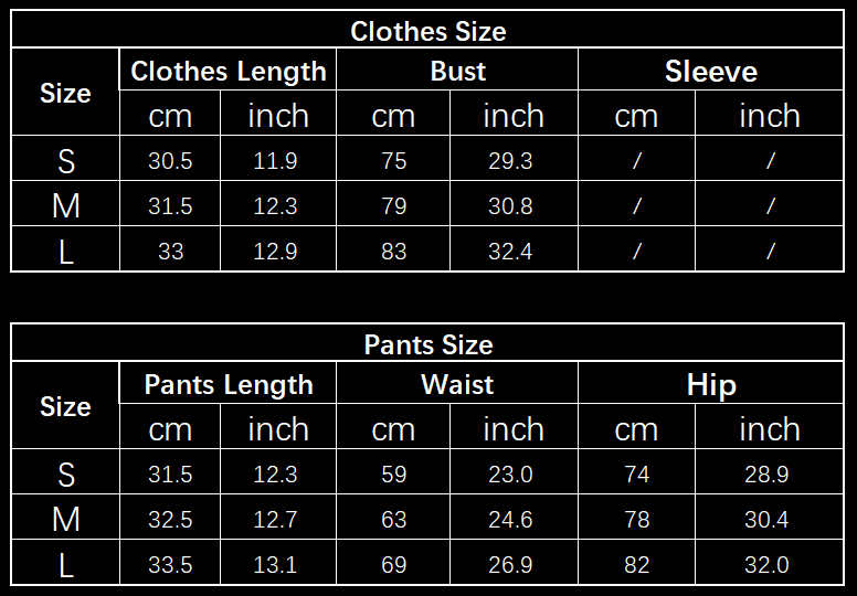Women's seamless sports bra and shorts set size chart