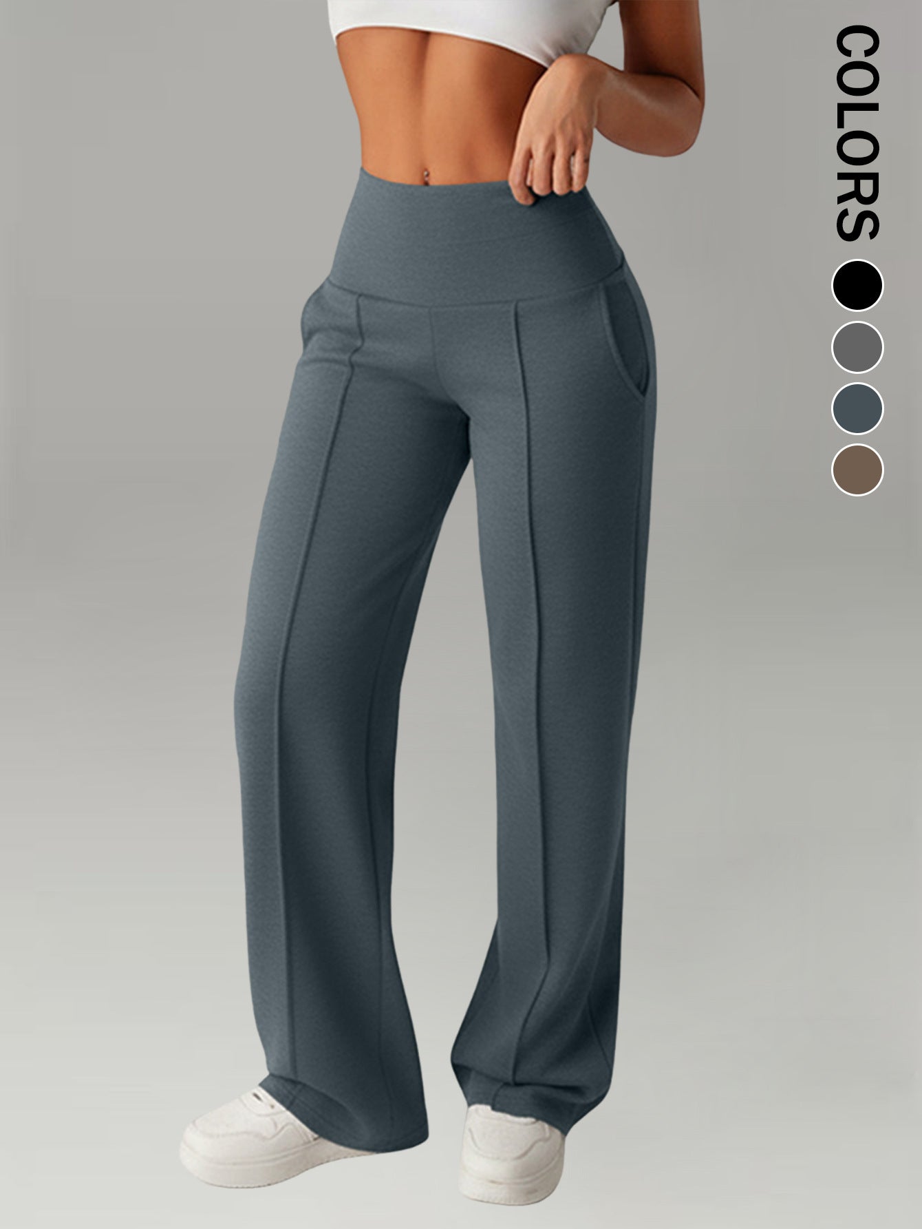 Women's loose straight-leg yoga pants, product detail 4