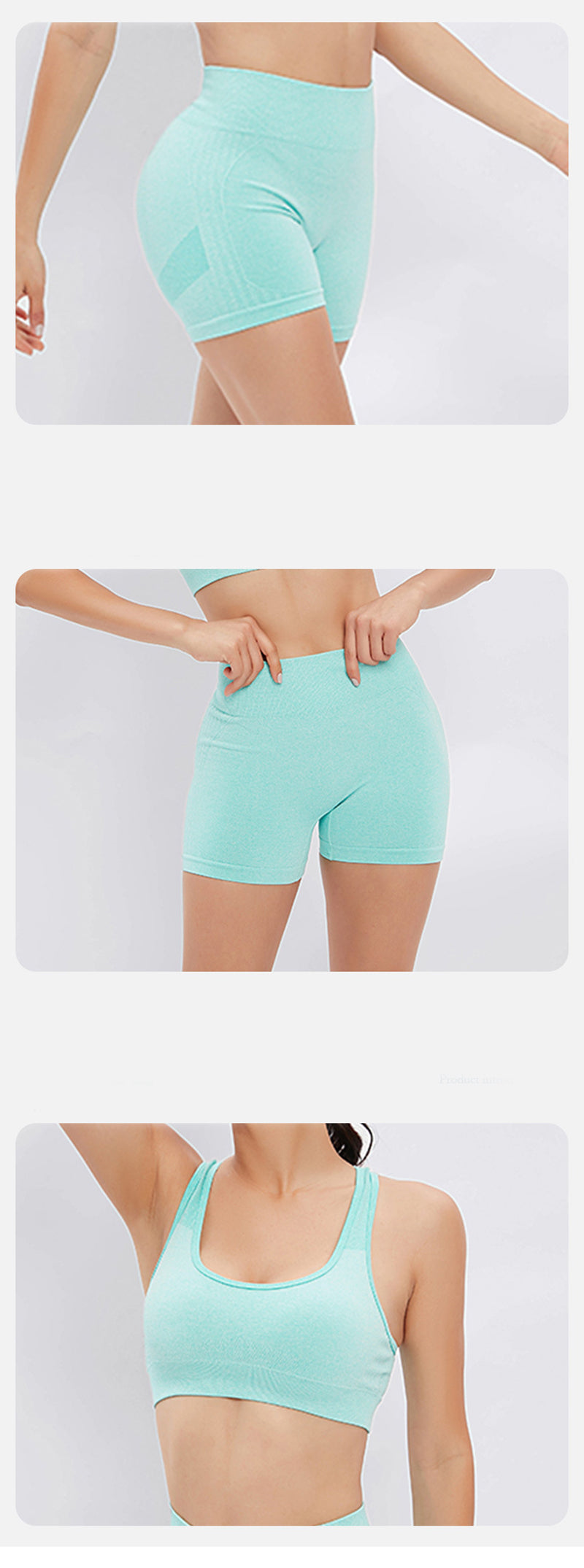 Women's seamless sports bra and shorts set, product detail 3