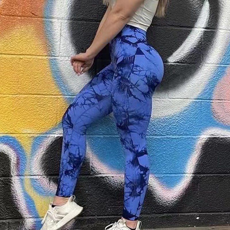 Tie‑Dye High‑Waist Fitness Leggings