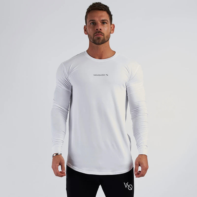 Men's muscle workout sports long-sleeved t-shirt for running and training