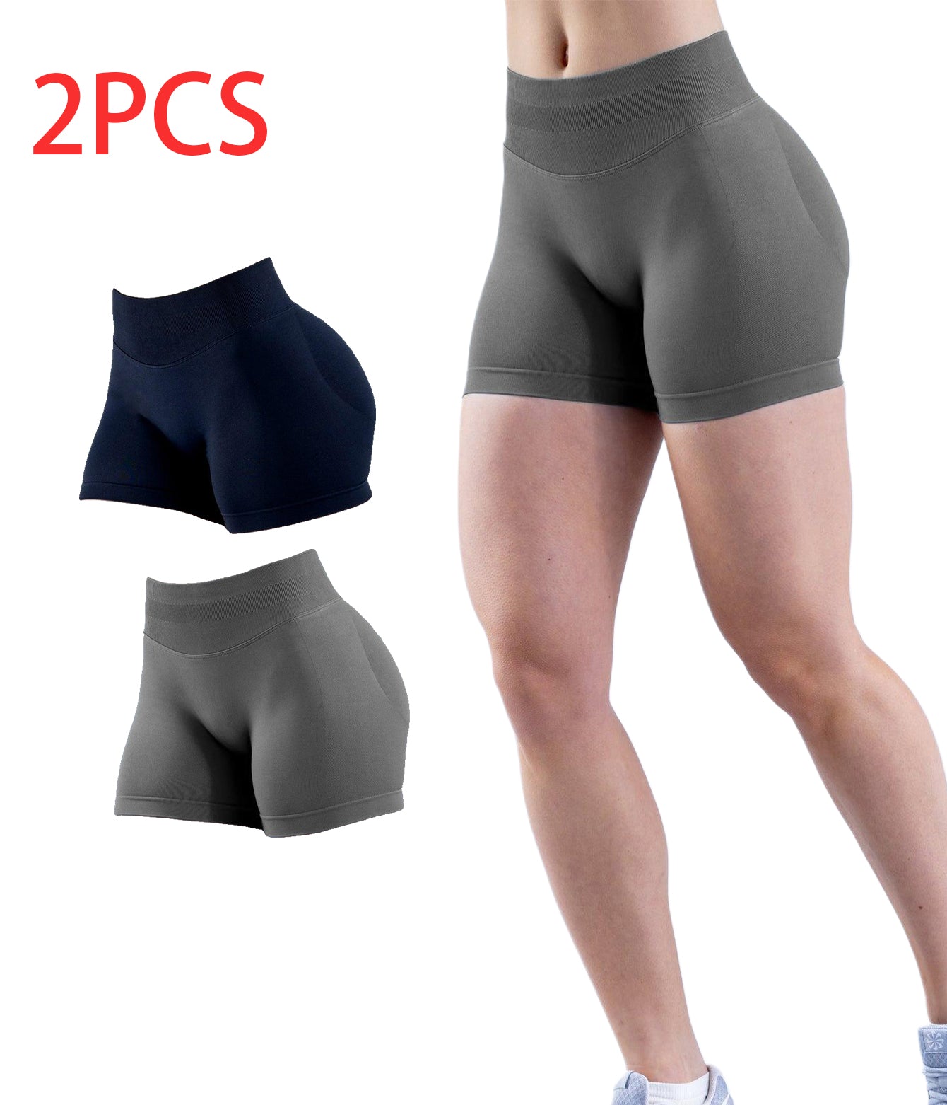 Pro-HIIT 2-Pack Quick-Dry Yoga Shorts – Dual-Layer Moisture Tech