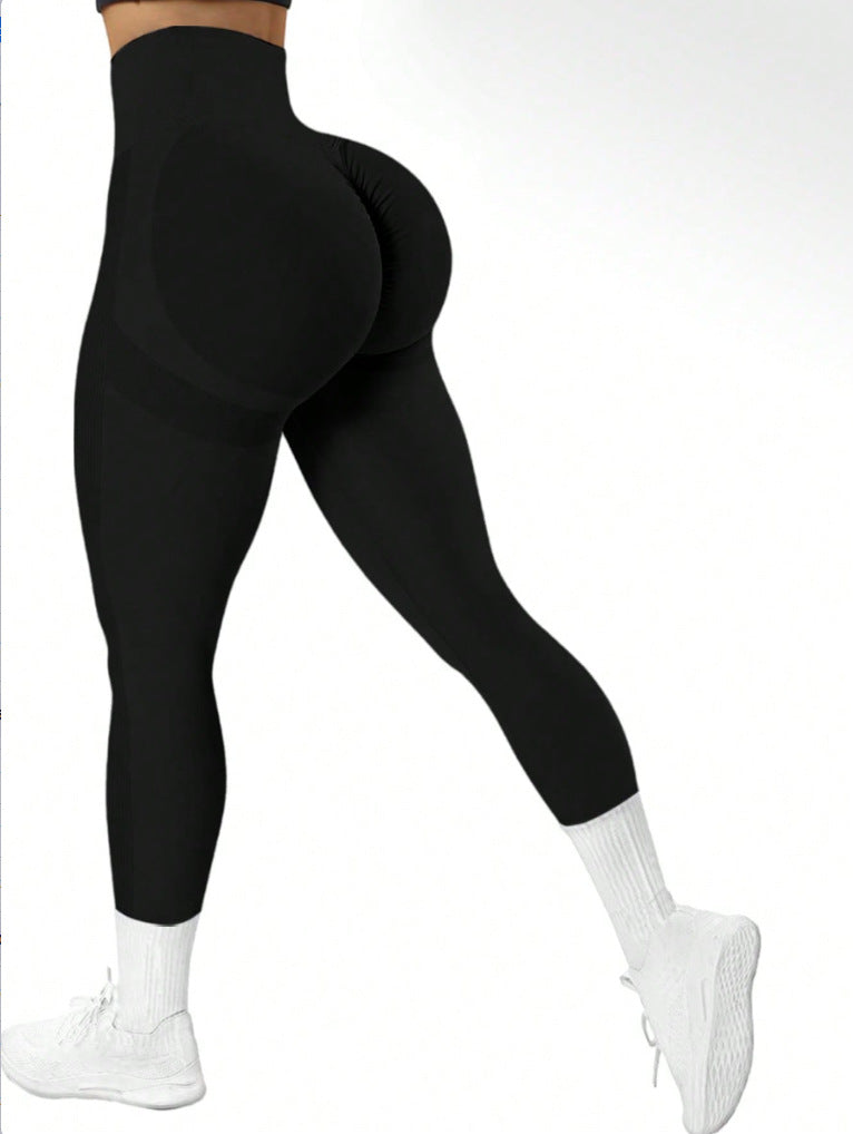 Seamless Peach Tie‑Dye Workout Leggings