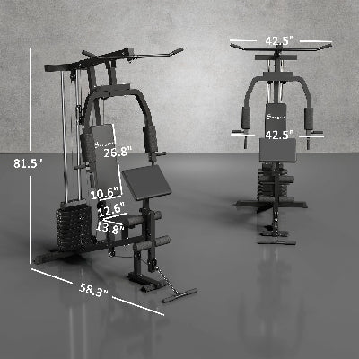 Premium Multifunction Home Gym System with 99-Lb Weight Stac