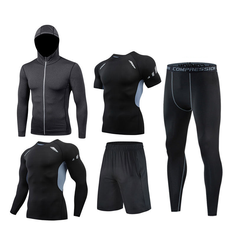 5-Piece Men’s Training Suit - Quick-Dry Running Set