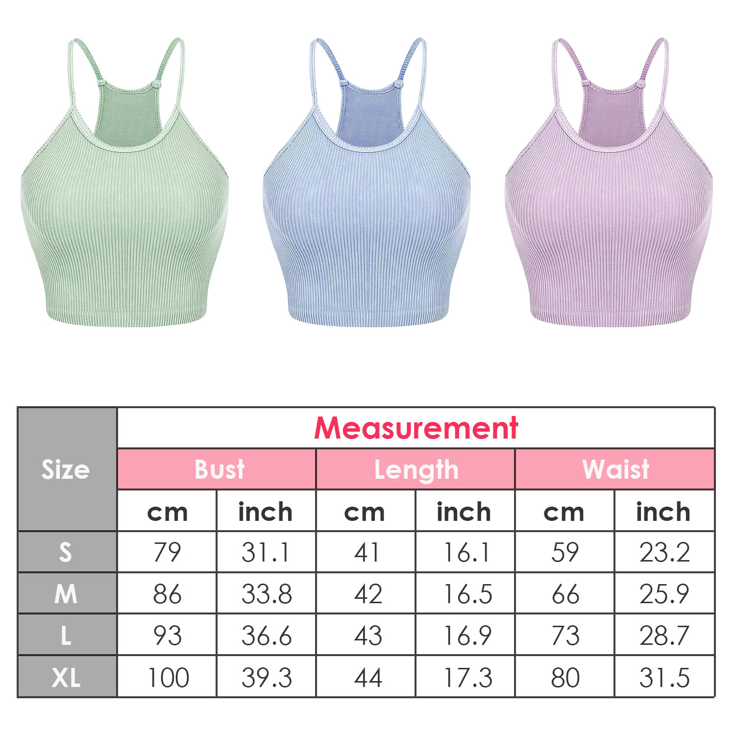 Women’s Summer Ribbed Knit Crop Tank Tops – 3‑Pack, Stretchy & Machine‑Washable