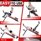 Foldable Ab Machine, Ab Workout Equipment, Abdominal Trainers for Home, LCD Display, Red