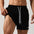 Men's workout shorts in black, white, gray, and green with padding and mid waist, made of cotton for casual and athletic wear