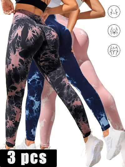 3-Pack Sculpt & Lift Seamless Leggings – High-Waist "Juice Peach" Sculpt