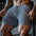 Gray men's sports workout casual shorts made of polyester fiber