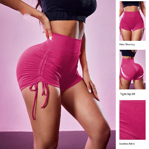 Women's Solid Color Minimalism Yoga Drawstring Shorts