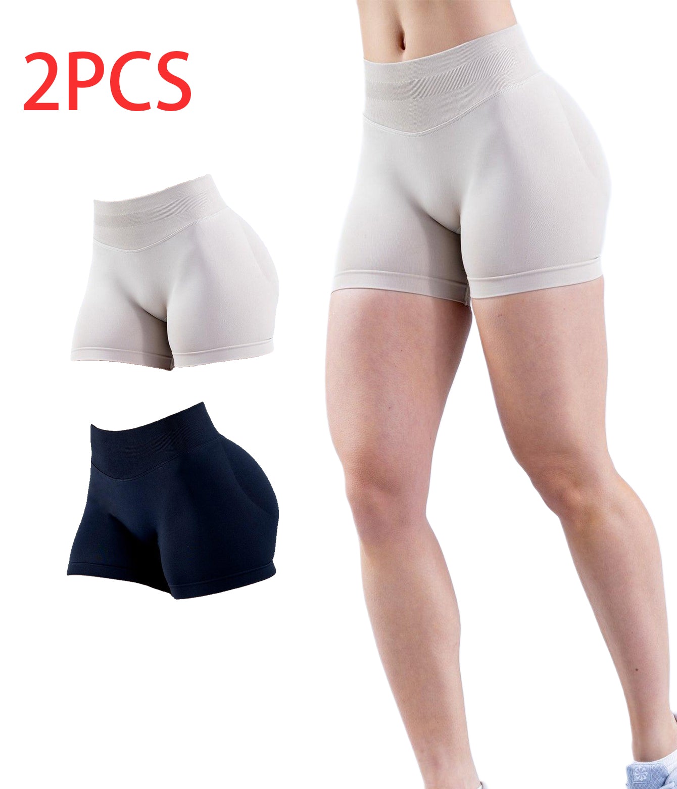 Pro-HIIT 2-Pack Quick-Dry Yoga Shorts – Dual-Layer Moisture Tech