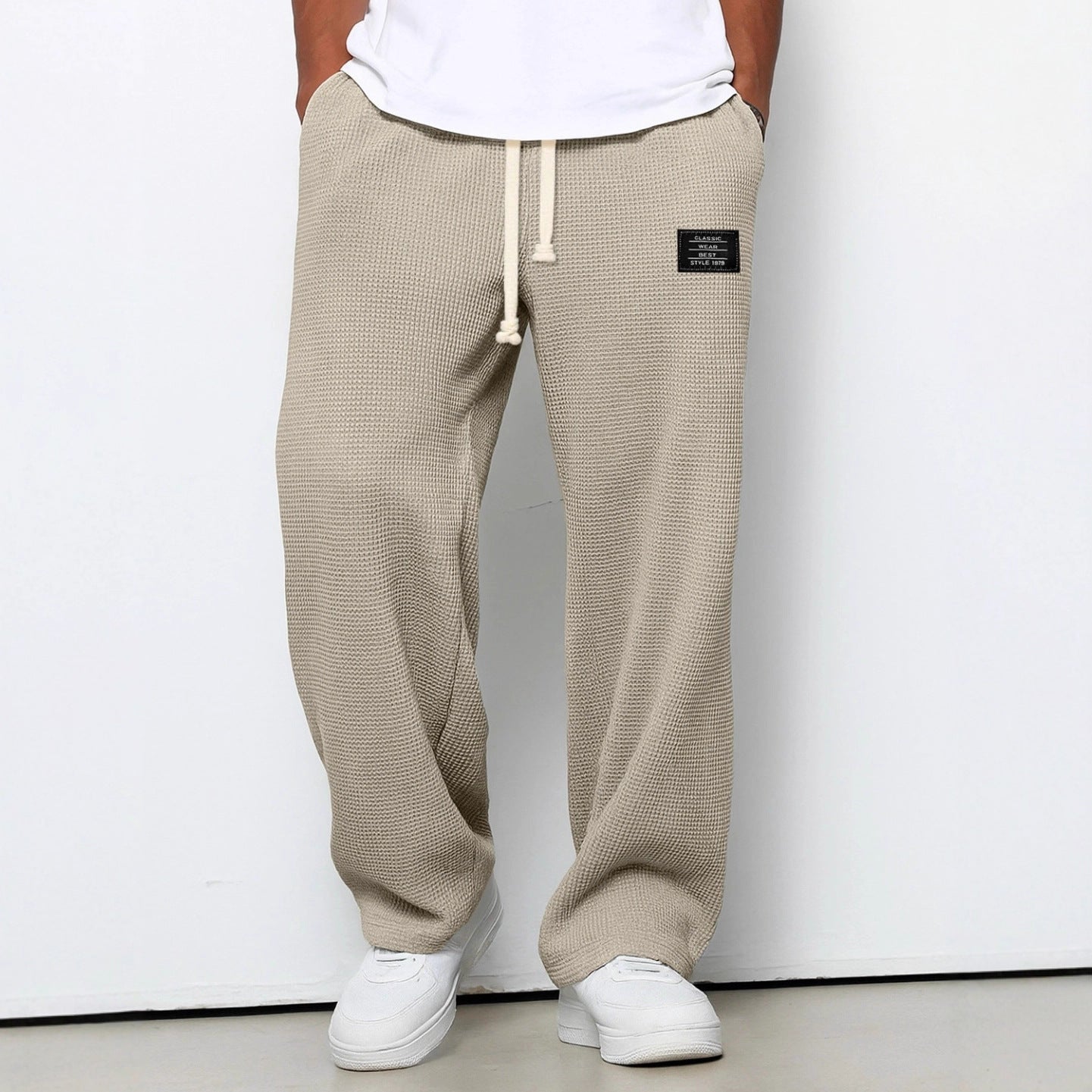 Men's waffle-knit straight-leg sweatpants, photo 5