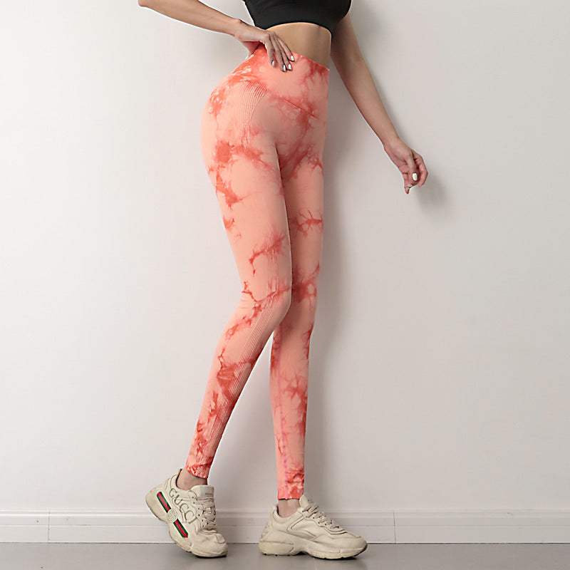 Tie‑Dye High‑Waist Fitness Leggings