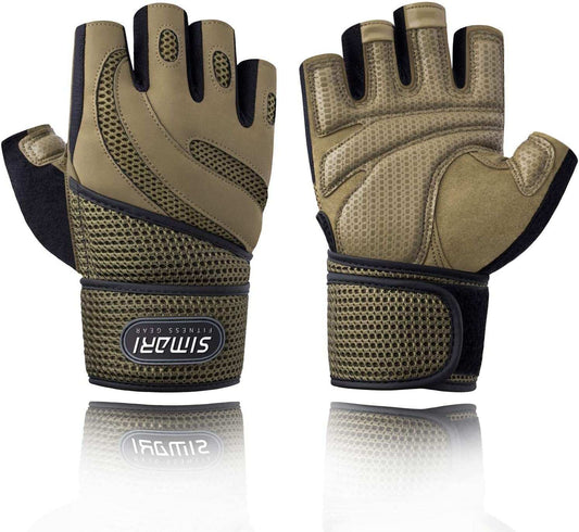 Two-tone fitness gloves showcasing ergonomic design