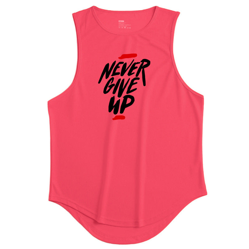 Men's summer workout vest with letter pattern in multiple colors and sports style