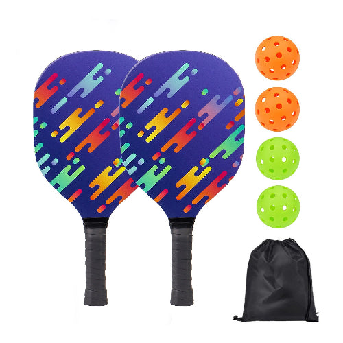 Premium Poplar Wood Pickleball Paddle Set – Vibrant UV Printing & Performance