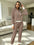 Women's Casual Waffle-Weave Hoodie and Pants Set | Comfortable Two-Piece