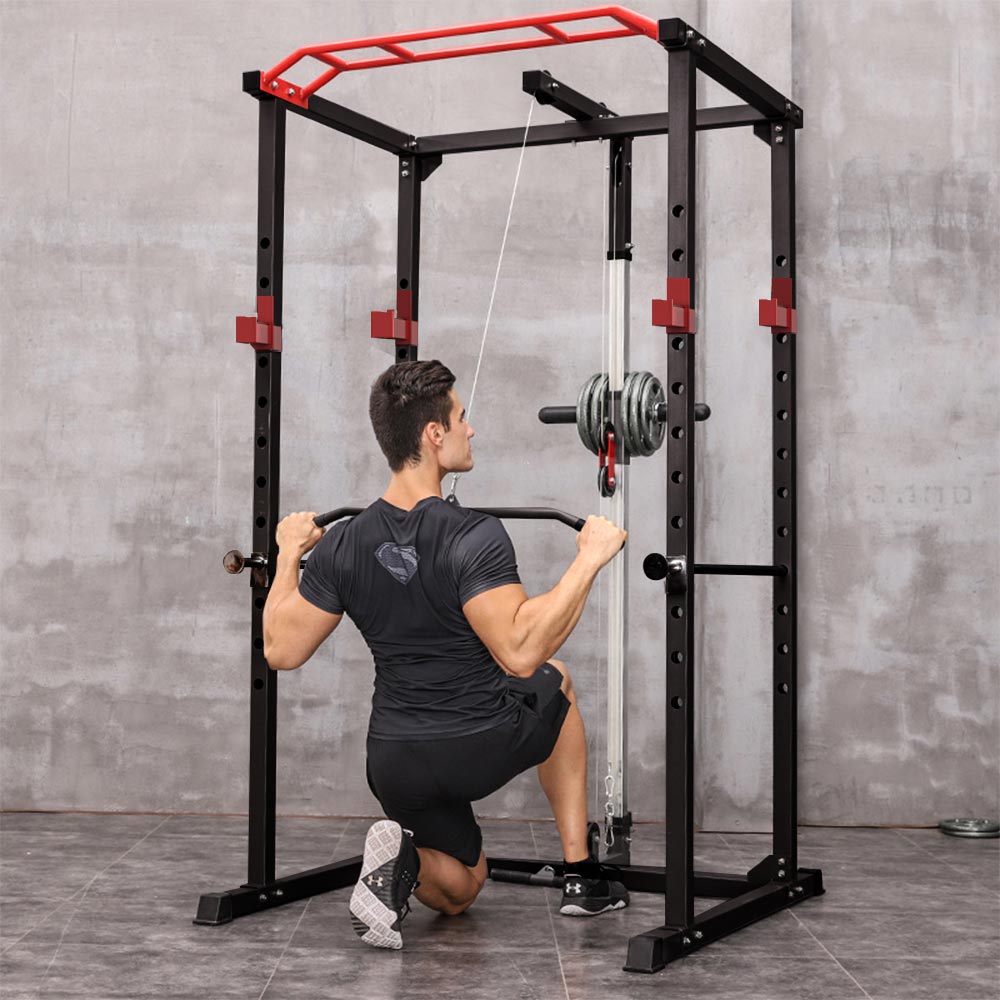 Multi-functional Power Cage Home Adjustable Pullup Squat Rack Capacity Comprehensive Fitness Barbell Rack