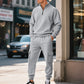 Fleece-lined Thermal Zip-up Men's Athletic Pants Set