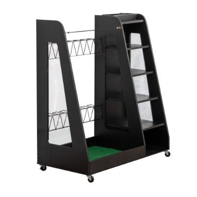 Heritage Wood Golf Bag Organizer – Premium 2-Bag Storage Rack